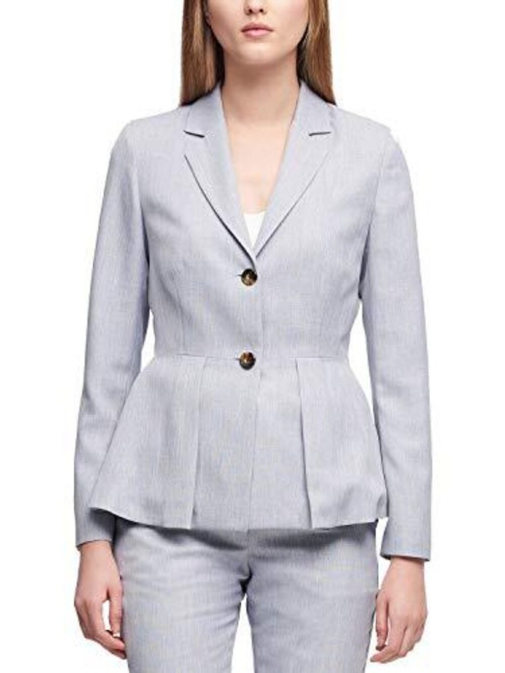 DKNY Womens Peplum Two Button Blazer